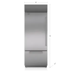 Sub-Zero BI30USPHLH 30" Classic Over-And-Under Refrigerator/Freezer