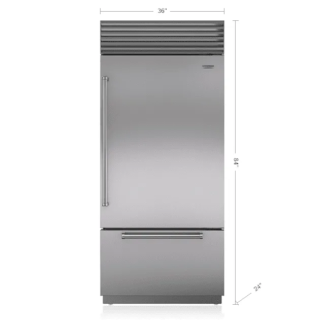 Sub-Zero BI36UIDSTHLH 36" Classic Over-And-Under Refrigerator/Freezer With Internal Dispenser
