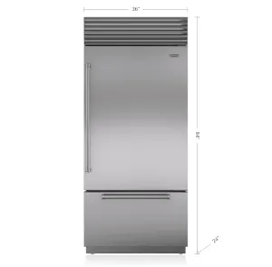 Sub-Zero BI36UIDSTHLH 36" Classic Over-And-Under Refrigerator/Freezer With Internal Dispenser