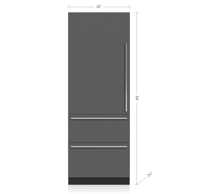 Sub-Zero DET3050CIR 30" Designer Over-And-Under Refrigerator/Freezer With Ice Maker - Panel Ready