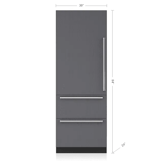 Sub-Zero IT30RIDLH 30" Designer Over-And-Under Refrigerator With Internal Dispenser - Panel Ready