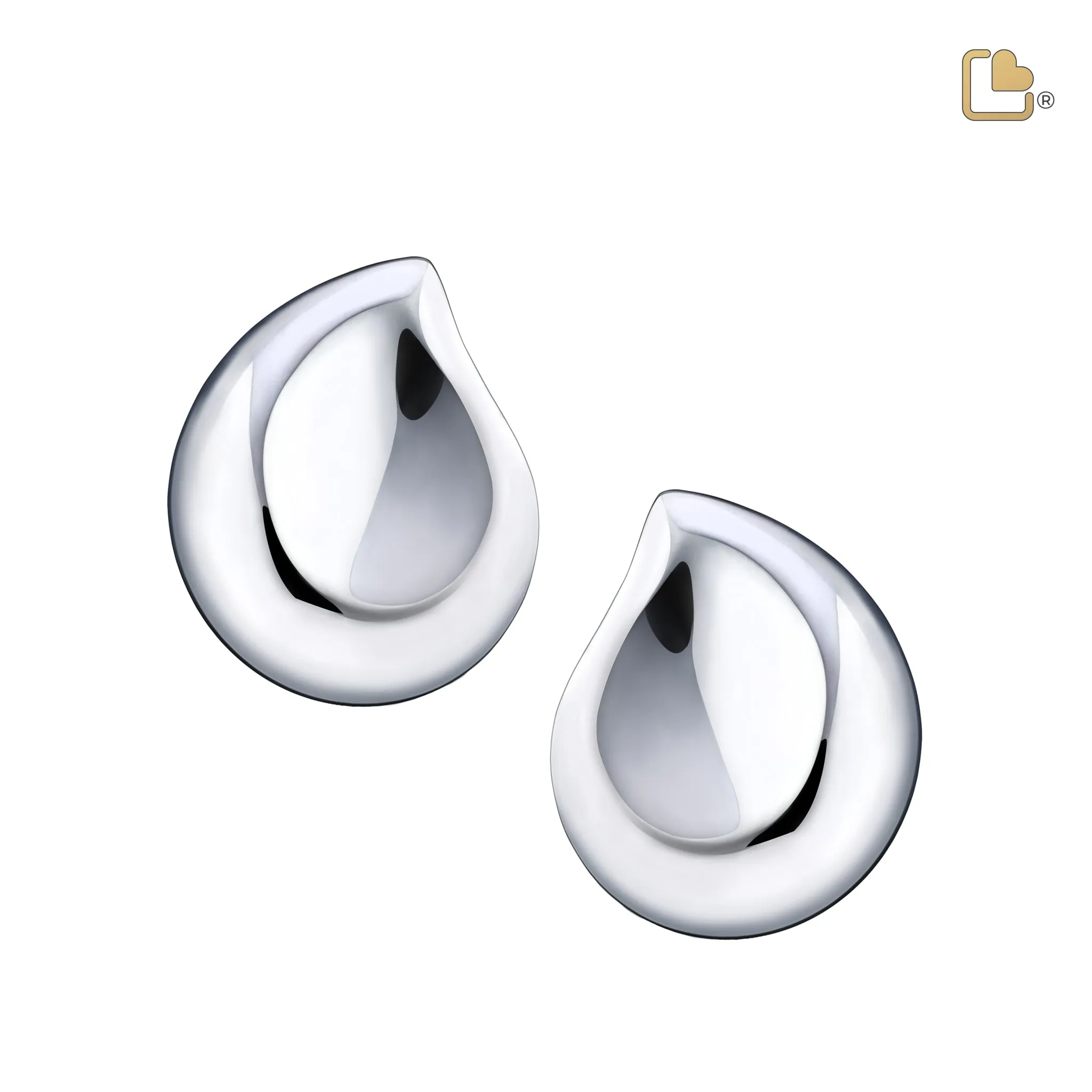 TearDrop Rhodium Plated Sterling Silver Stud Earrings