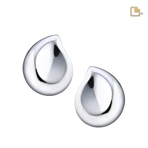 TearDrop Rhodium Plated Sterling Silver Stud Earrings