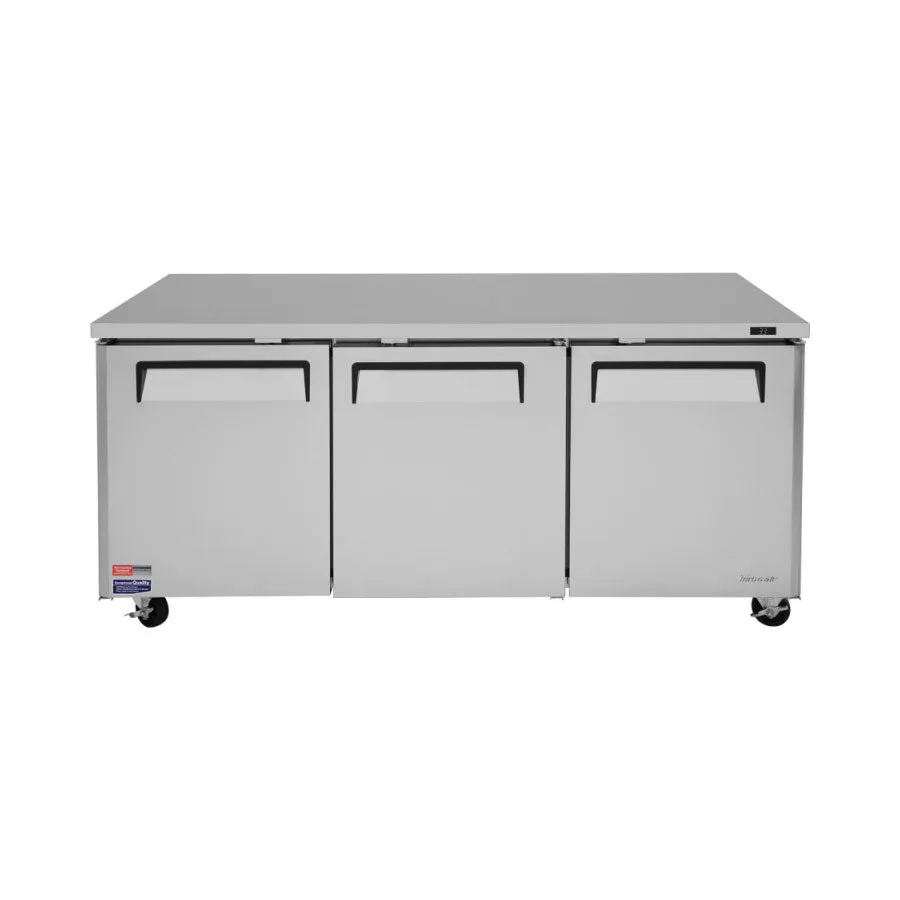 Turbo Air MUR-72-N M3 Series Solid 3 Door Undercounter Refrigerator, 72"