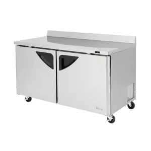 Turbo Air TWR-60SD-N Super Deluxe Series Solid 2 Door Worktop Refrigerator, 16 cu. ft.
