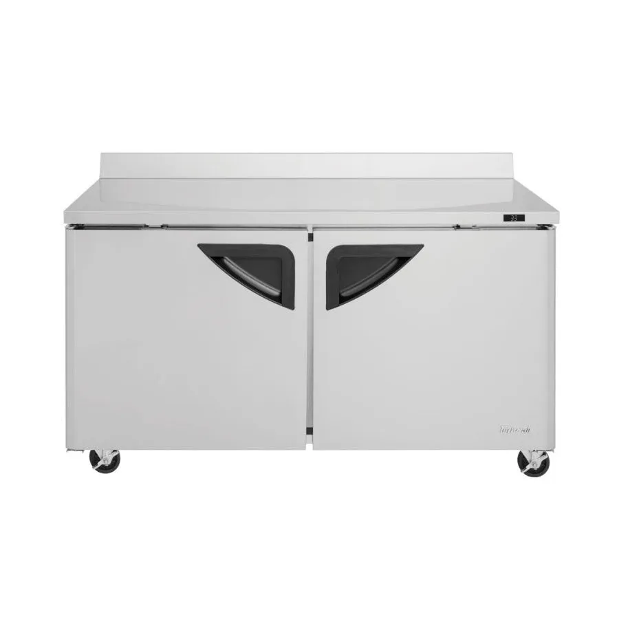 Turbo Air TWR-60SD-N Super Deluxe Series Solid 2 Door Worktop Refrigerator, 16 cu. ft.
