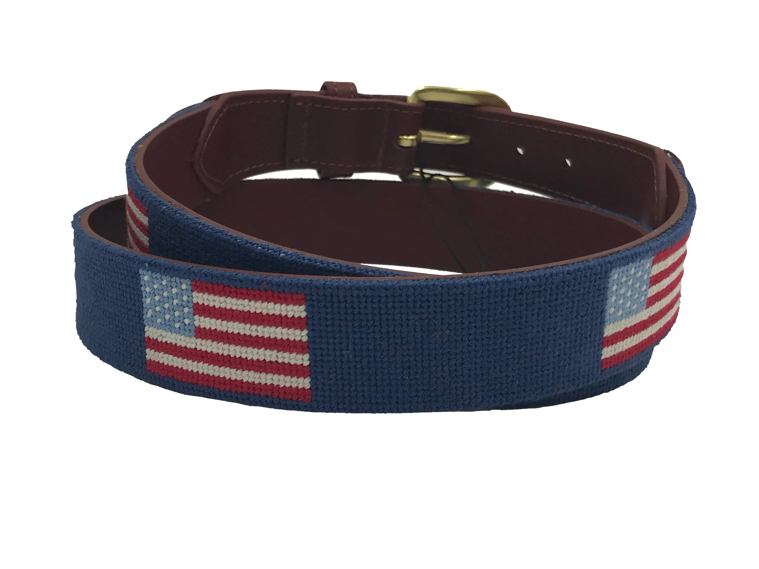USA American Flag Needlepoint Belt