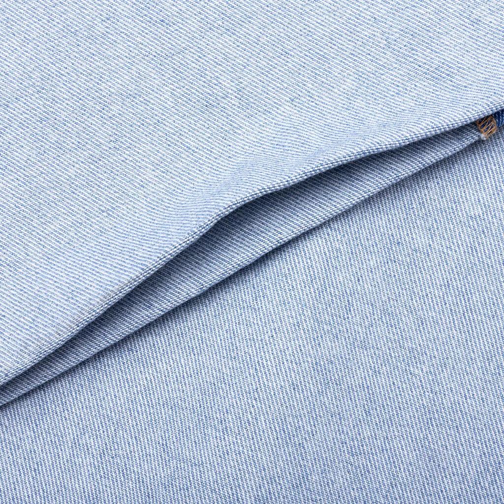 Wide Leg Blue Jeans With High Turn-Up - Cobalt