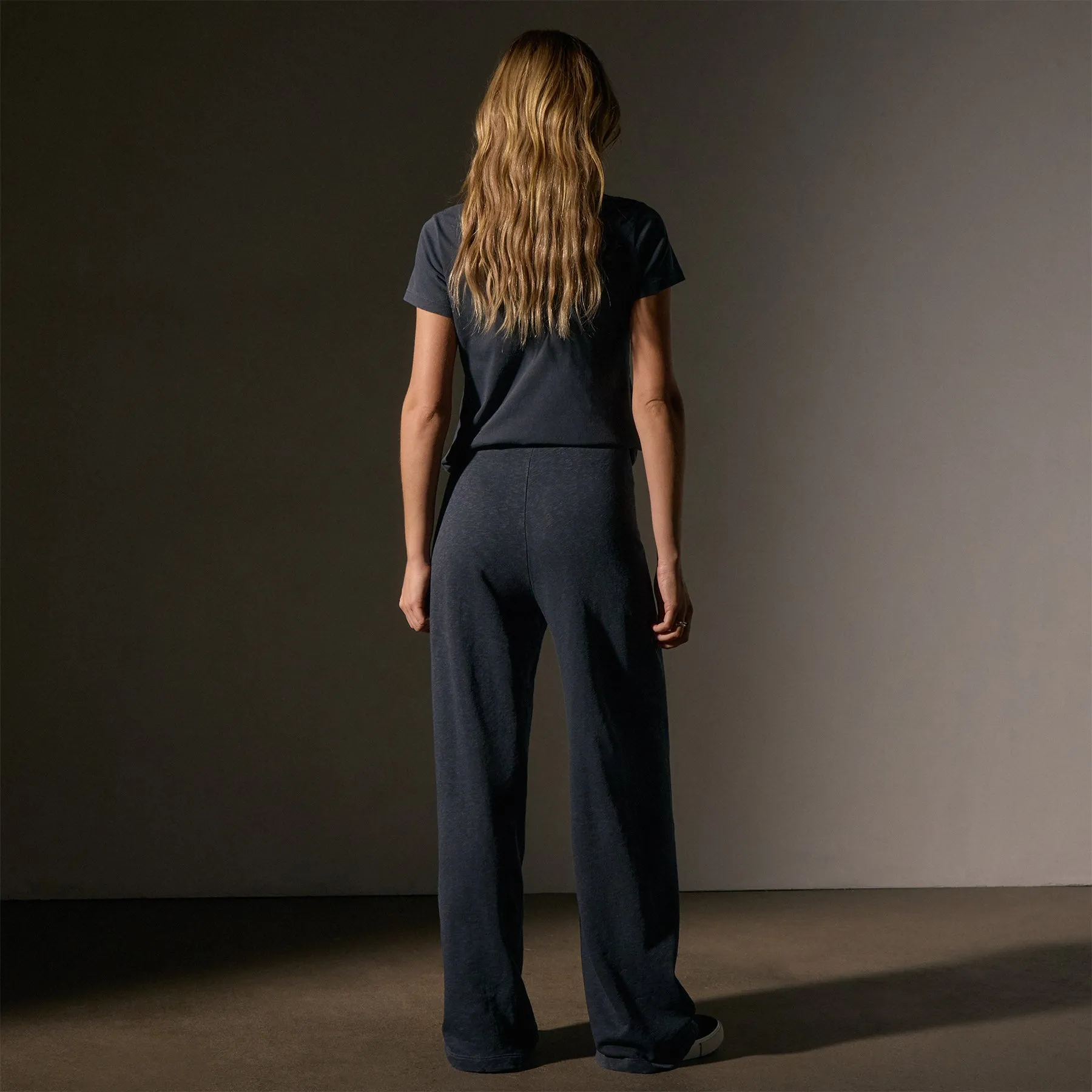 Wide Leg Sweatpant - Blue Noir Pigment