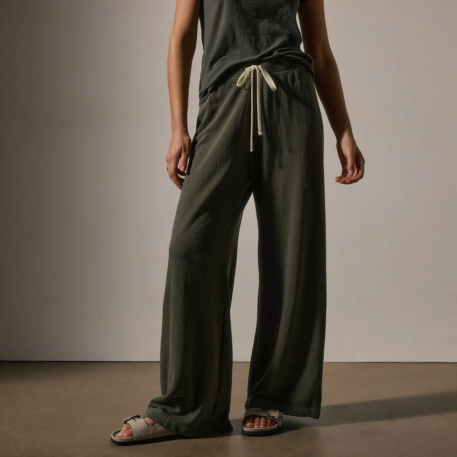 Wide Leg Sweatpant - Granite Pigment