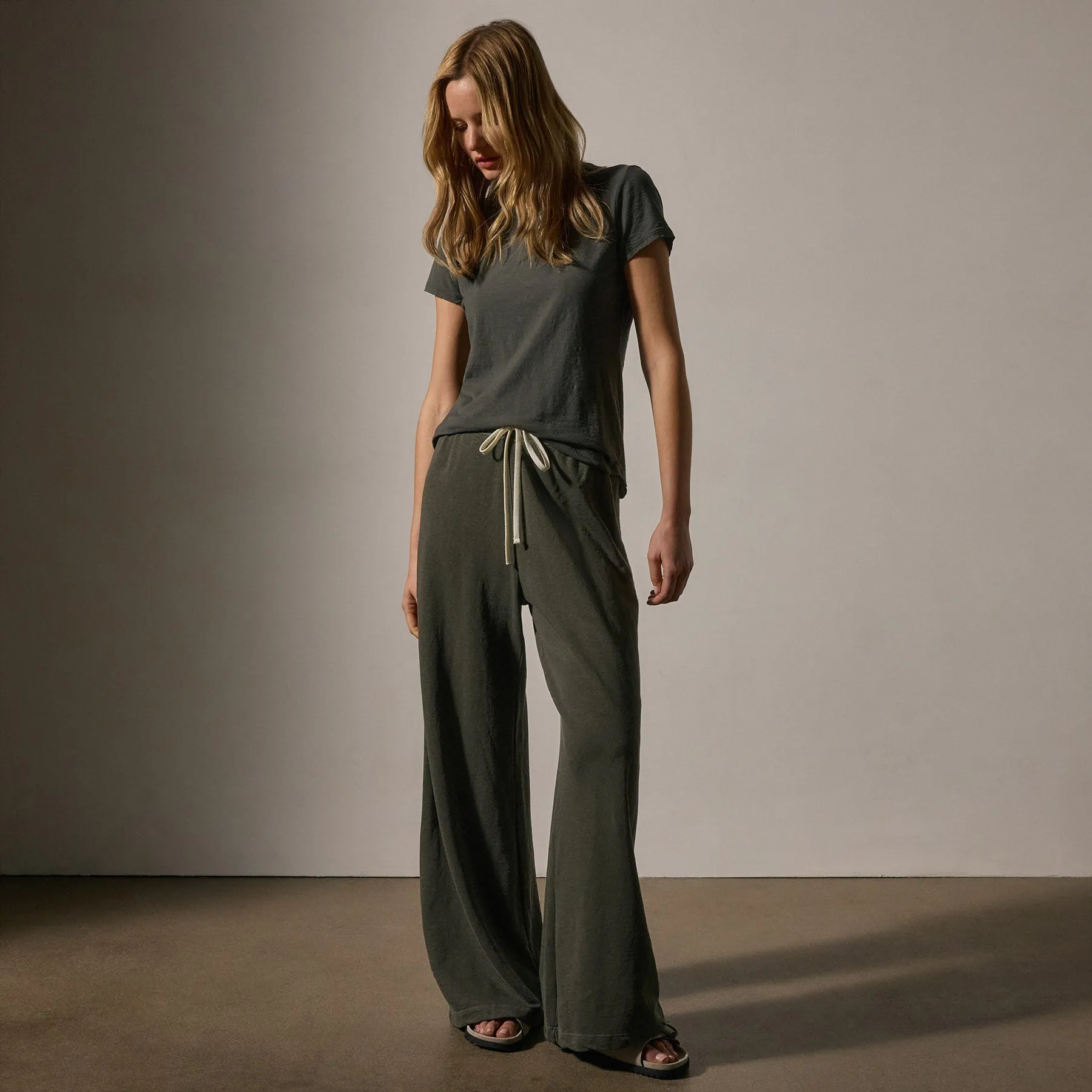 Wide Leg Sweatpant - Granite Pigment