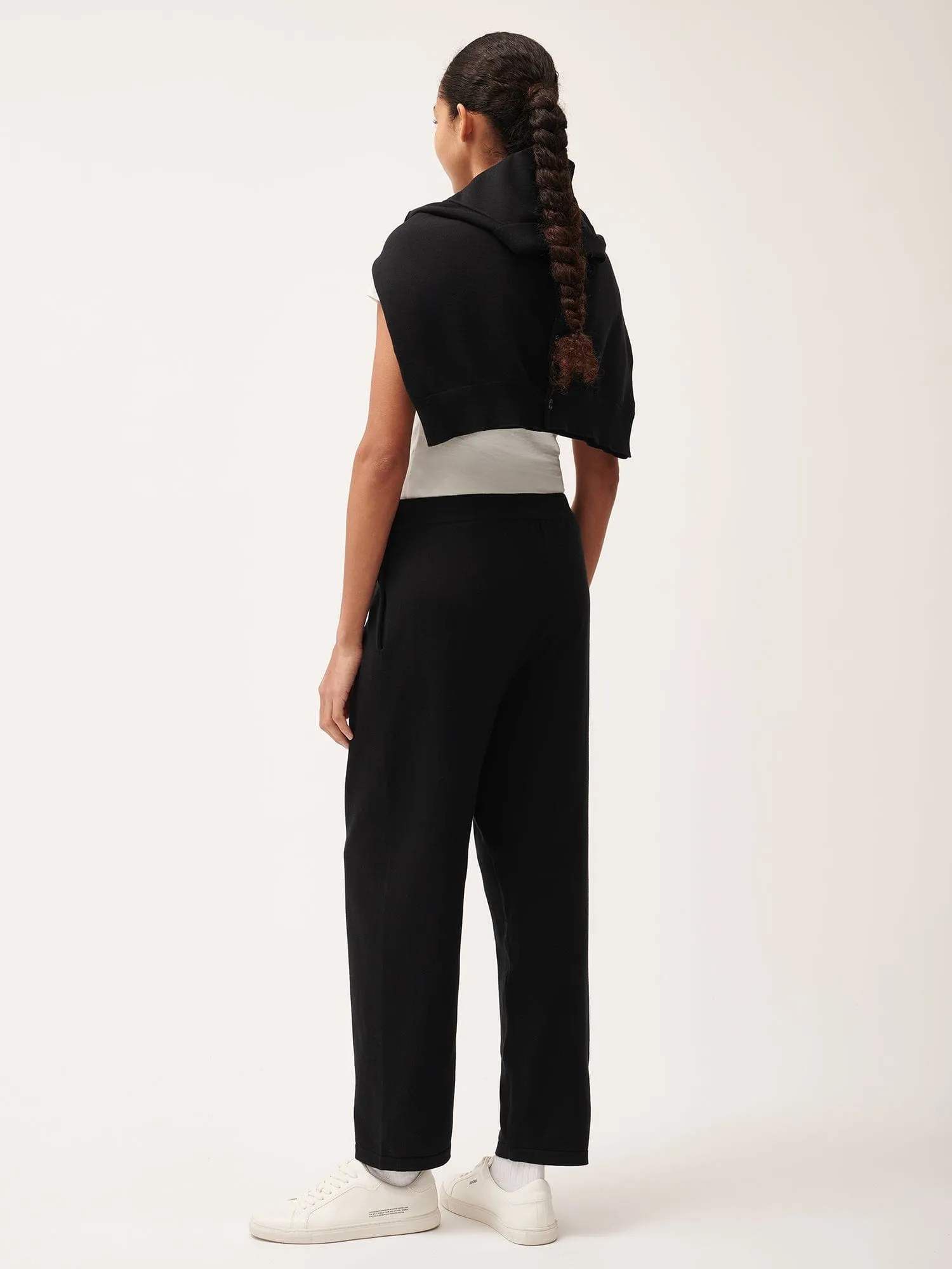 Womens DNA Knitted Straight Leg Track Pants—black