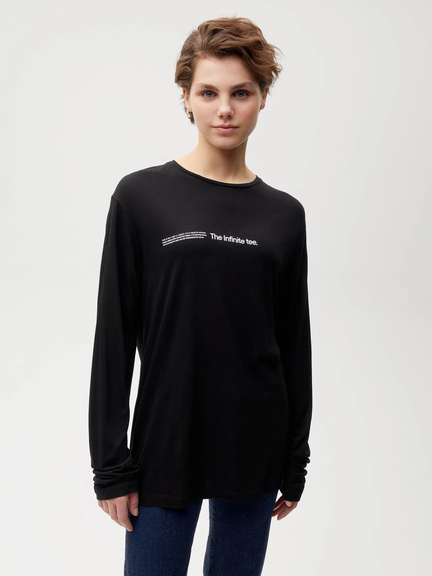 Womens PANGAIA LAB Infinited Fiber Long Sleeve T-shirt—black