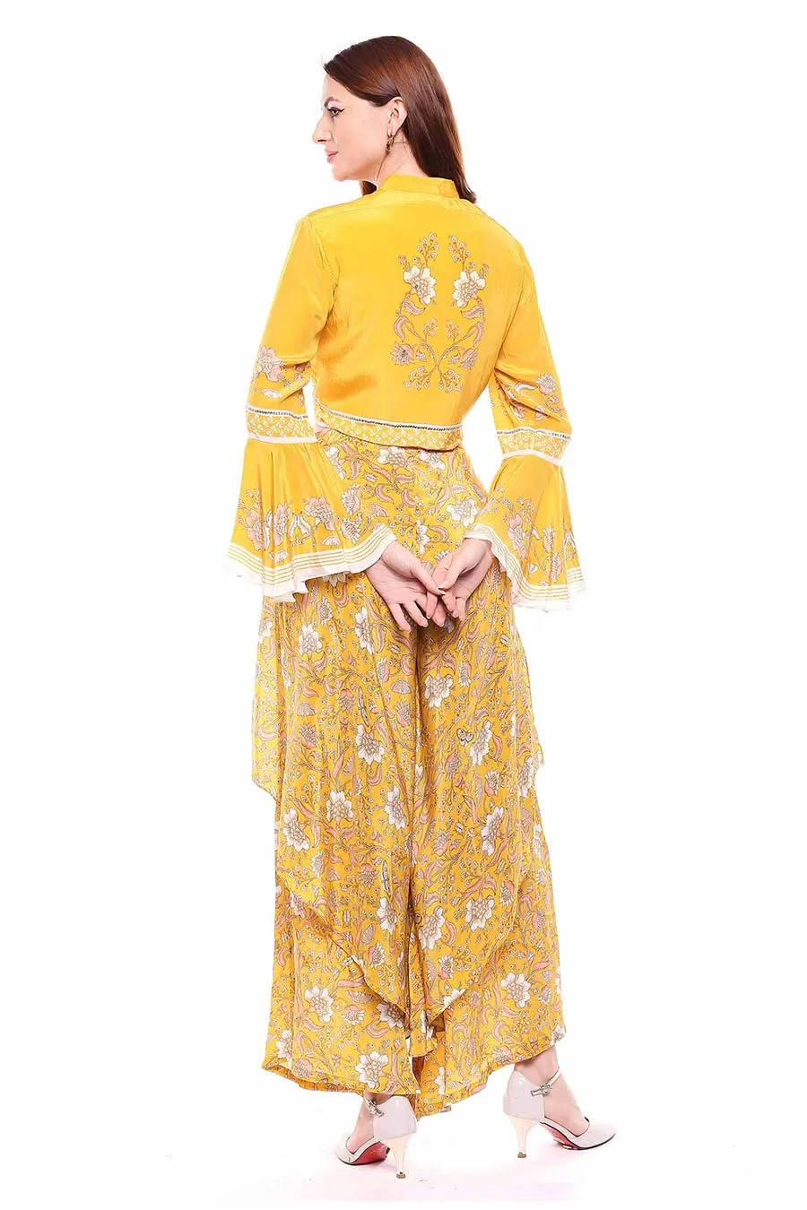Yellow Jacket Top & Pants Co-ord Set