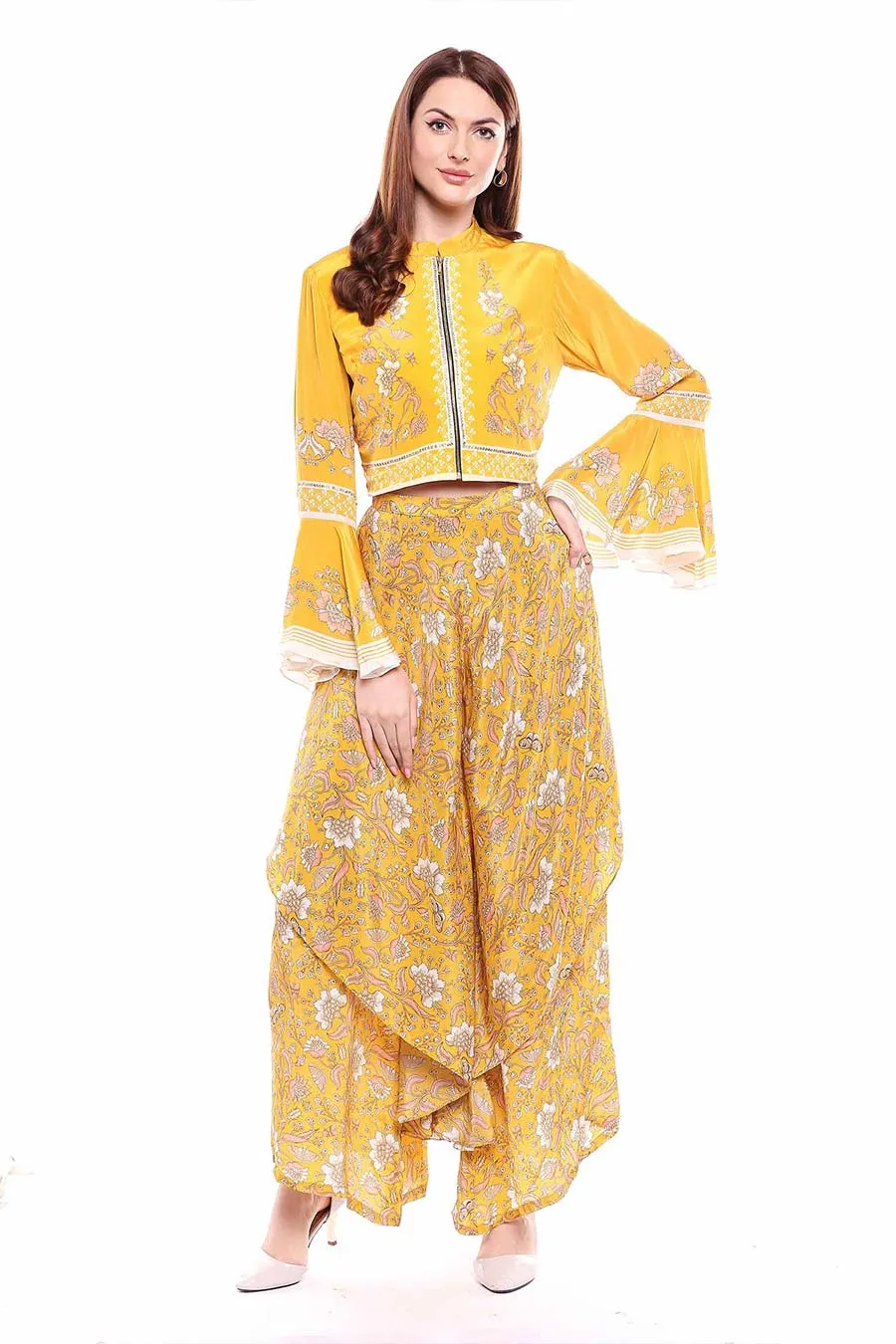 Yellow Jacket Top & Pants Co-ord Set