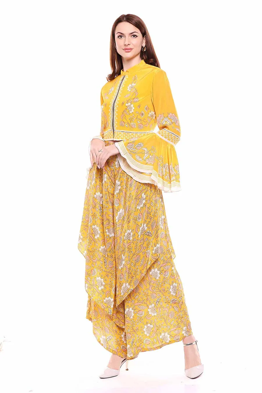 Yellow Jacket Top & Pants Co-ord Set